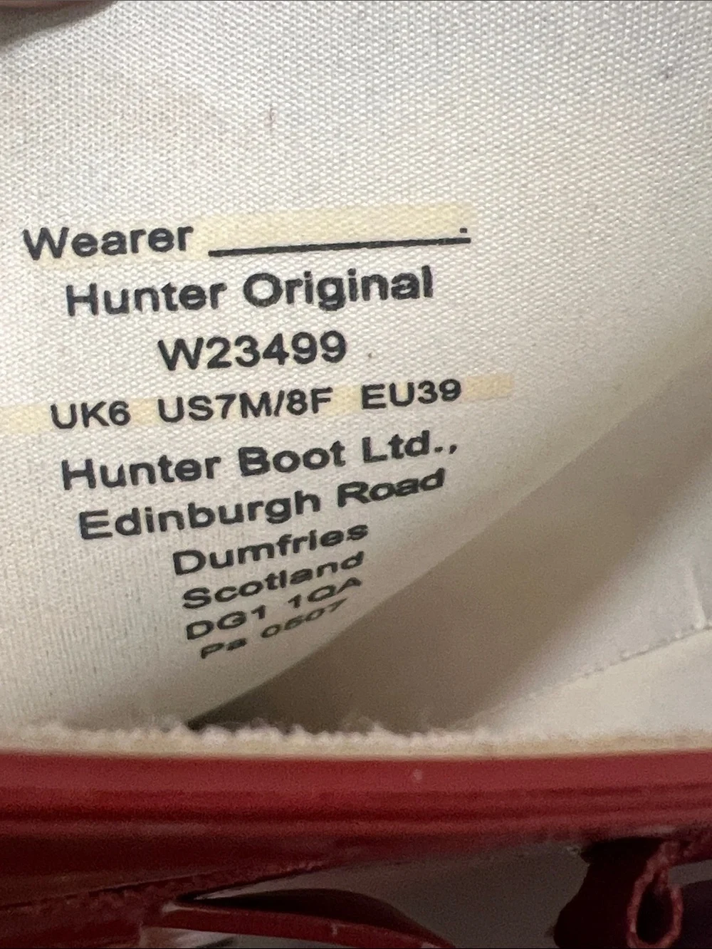 Hunter Red Tall Gloss Rubber Rain Boots